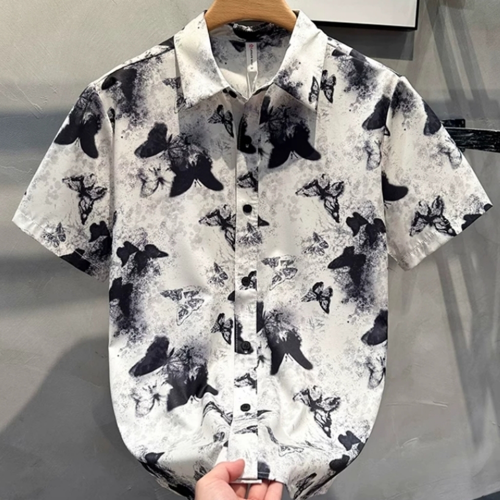 Grunge Butterfly Print Shirt